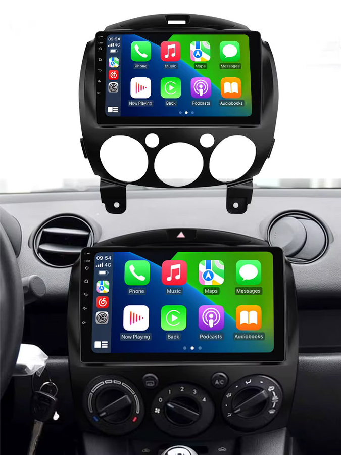 MEKEDE Autoradio für Mazda 2 2007 - 2014 mit IPS-Bildschirm, kabellosem CarPlay, Bluetooth, GPS und DSP Stereo System in Schwarz - Bild 7