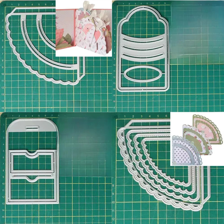Metall Stanzform für fächerförmige Tags und Etiketten zur DIY Scrapbooking Gestaltung und Dekoration von Fotoalben sowie Papierkarten - Bild 2
