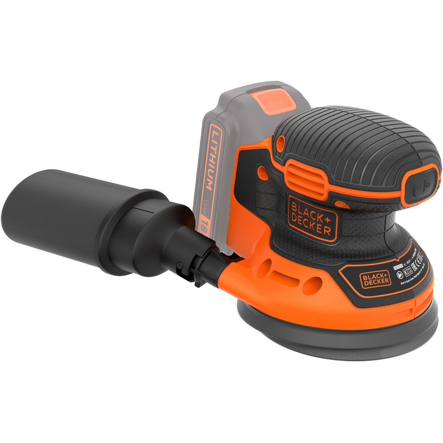 Black+Decker Akku-Exzenterschleifer BDCROS18N 18V mit 125mm Schleifscheibe in Schwarz und Orange - Bild 3
