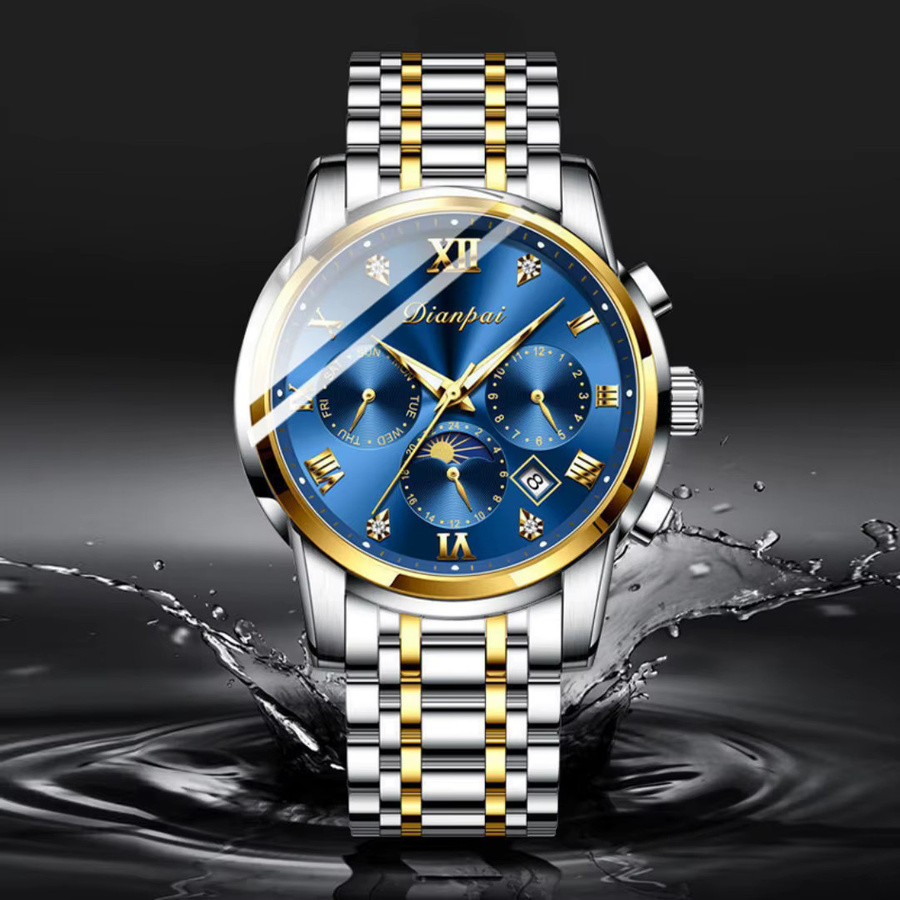 Dianpai Armbanduhr Automatik, Edelstahl, Schwarz, Herren - Bild 3