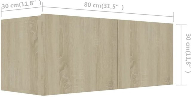 vidaXL 7-tlg. TV-Schrank-Set Sonoma-Eiche modern, Wandmontage, B/T/H: 100 x 30 x 30 cm, 4 x 80 x 30 x 30 cm, 2 x 30,5 x 30 x 30 cm - Bild 1
