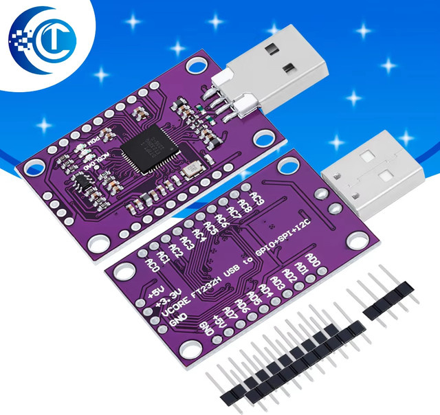 CLT IT MCU FT232H USB zu JTAG UART FIFO SPI I2C Hochgeschwindigkeits-Multifunktions-Modul in Lila mit USB-C - Bild 1