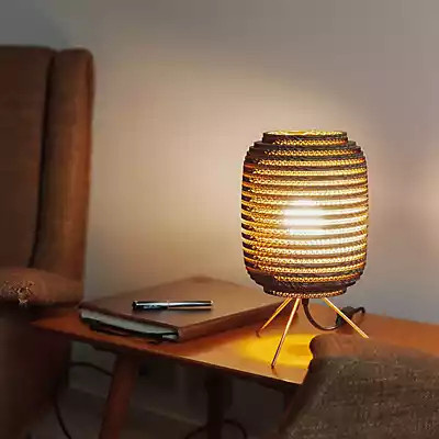 Graypants Scraplights Ausi Tischleuchte in Weiß mit Holzdetails - Bild 1