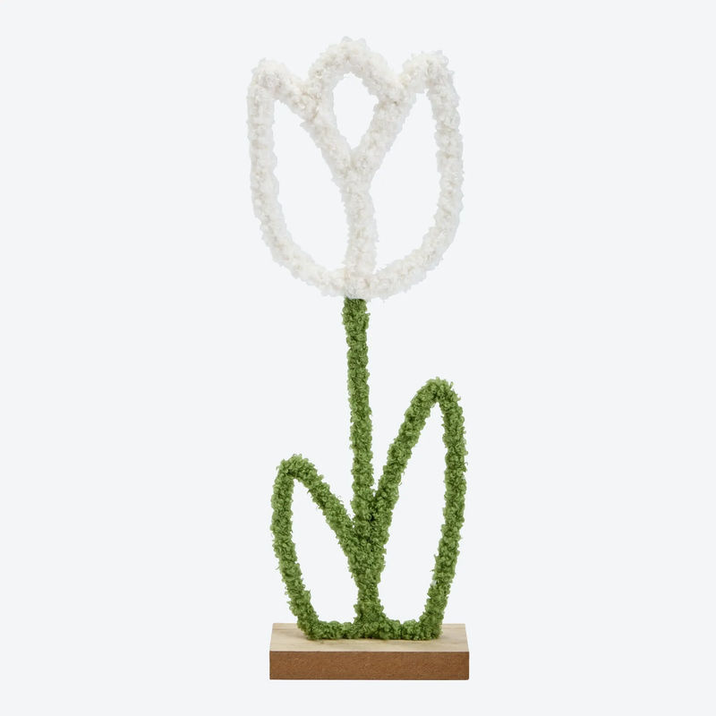 NKD Deko-Tulpe aus Holz und Kunststoff in Weiß und Mehrfarbig, H x B x T: 32 x 5 x 10 cm - Bild 2