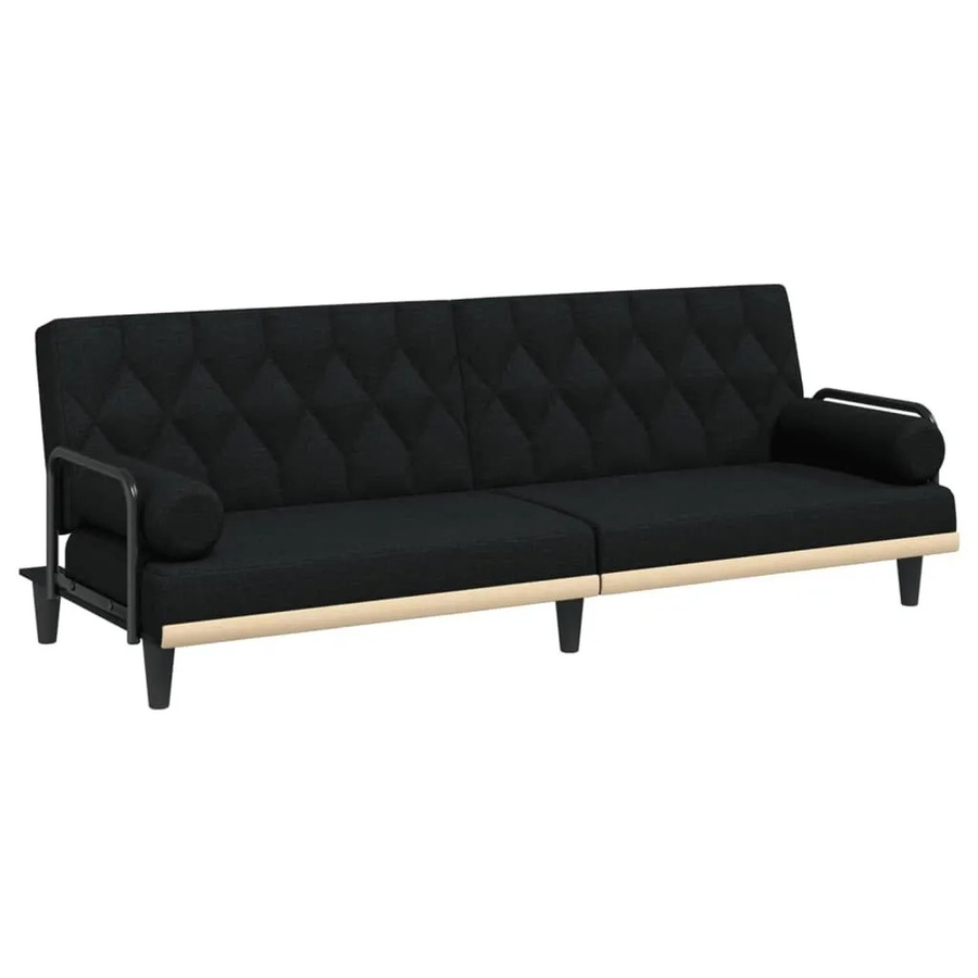 vidaXL Schlafsofa Click-Clack mit Armlehnen in Schwarz aus Stoff - Bild 2