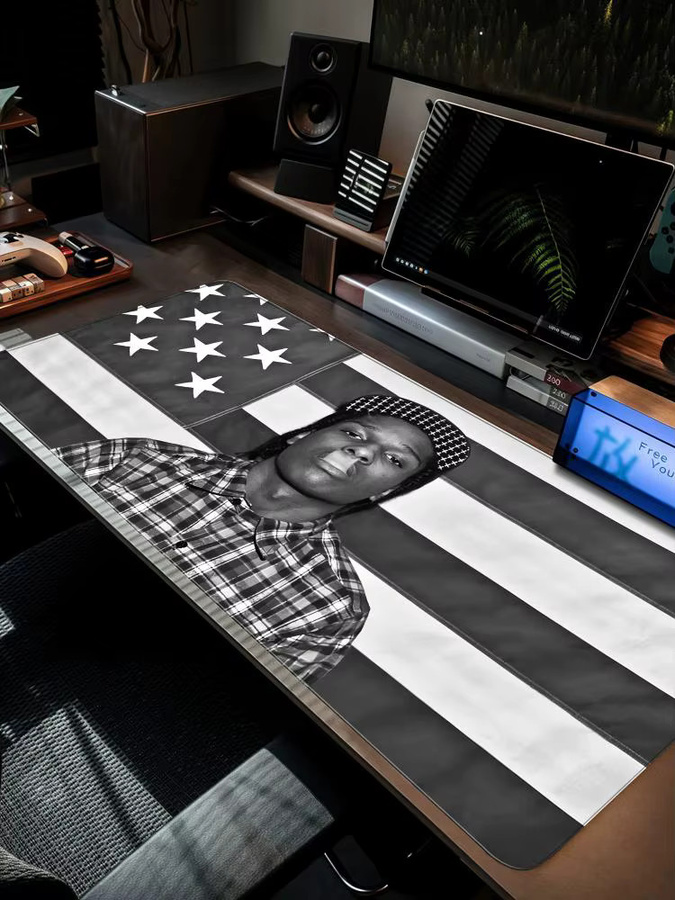 A-Asap R-Rocky Mauspad XXL Gamer Schreibtischunterlage mit Art Design in Schwarz und Multicolour, B/T: 90 x 40 cm - Bild 3