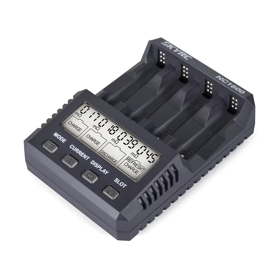 SKYRC NC1600 AA/AAA-Batterieladegerät in Schwarz mit VA-Bildschirm, 15 W, 3000 mAh, 4 unabhängige Steckplätze und 3 Arbeitsmodi - Bild 2