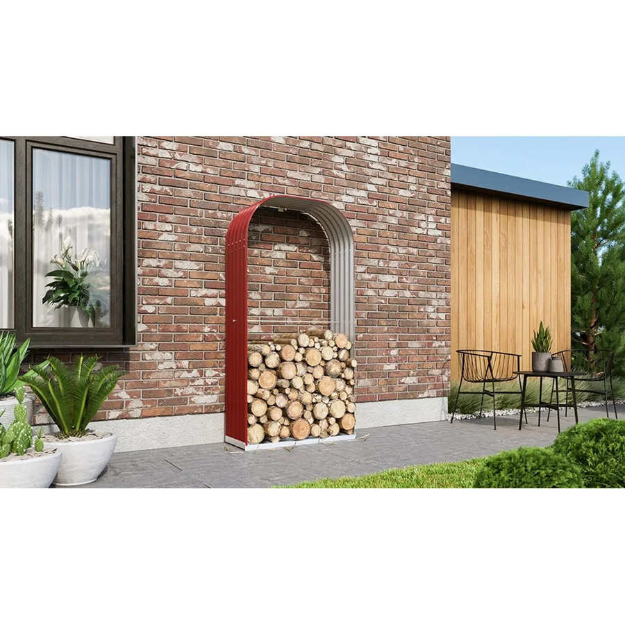 Vitavia Kaminholzregal Ardor 401 modern in Rubinrot, B/T/H: 99 x 40 x 200 cm - Bild 4