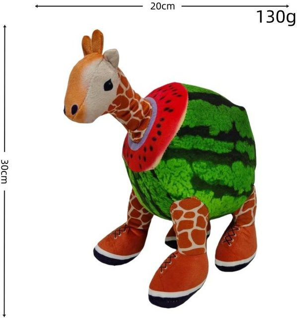 Yiran toy Brainrot Plüschtier Wassermelone Hirsch Zebra Tiger, ab 14 Jahren - Bild 1