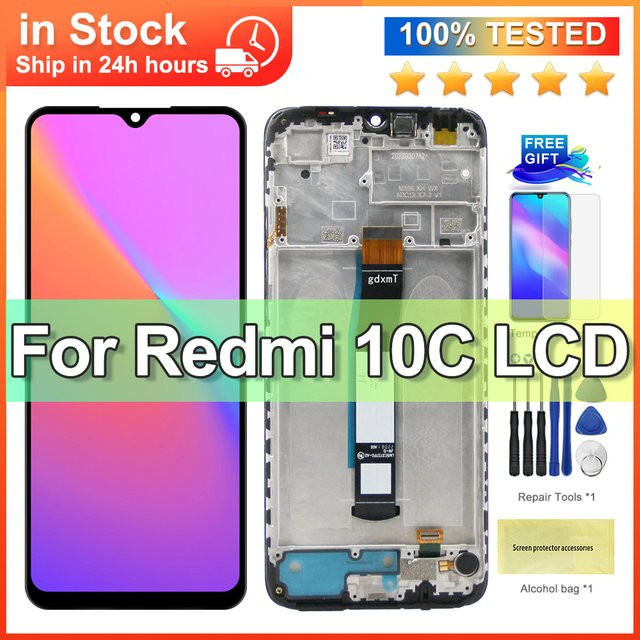 Xiaomi Redmi 10c LCD-Display Touchscreen Digitalisierer mit Rahmen in Schwarz, 6.71 Zoll - Bild 1