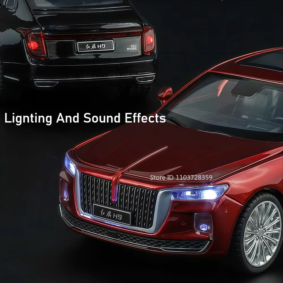 MAKEDA HongQi H9 M4 Spielzeugautomodell, 1:32, Legierung, mit Licht und Sound - Bild 4