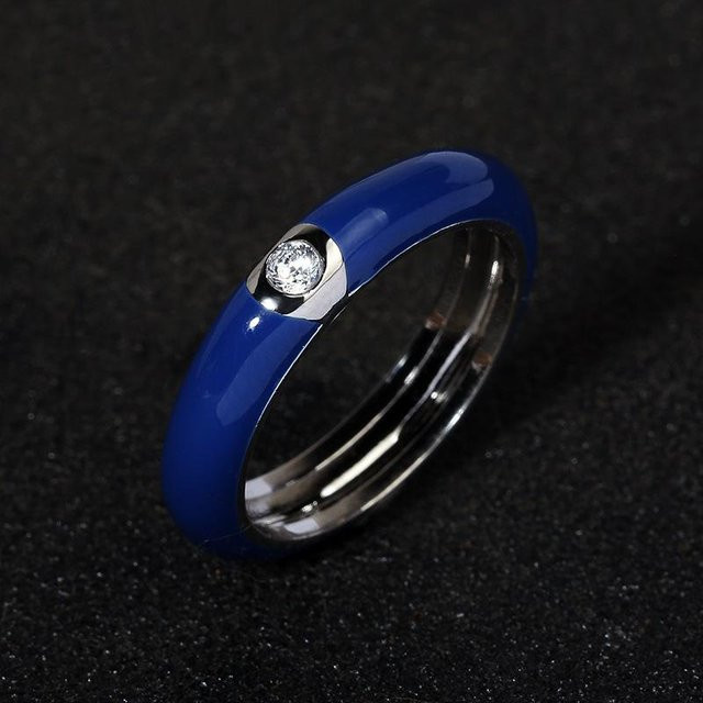 Yiran pet products Ring, vergoldet, Kupfer, Zirkonia, Damen, blau - Bild 1