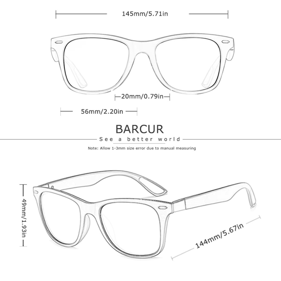 BARCUR Sonnenbrille, Vollrand, Square, Kunststoff - Bild 2