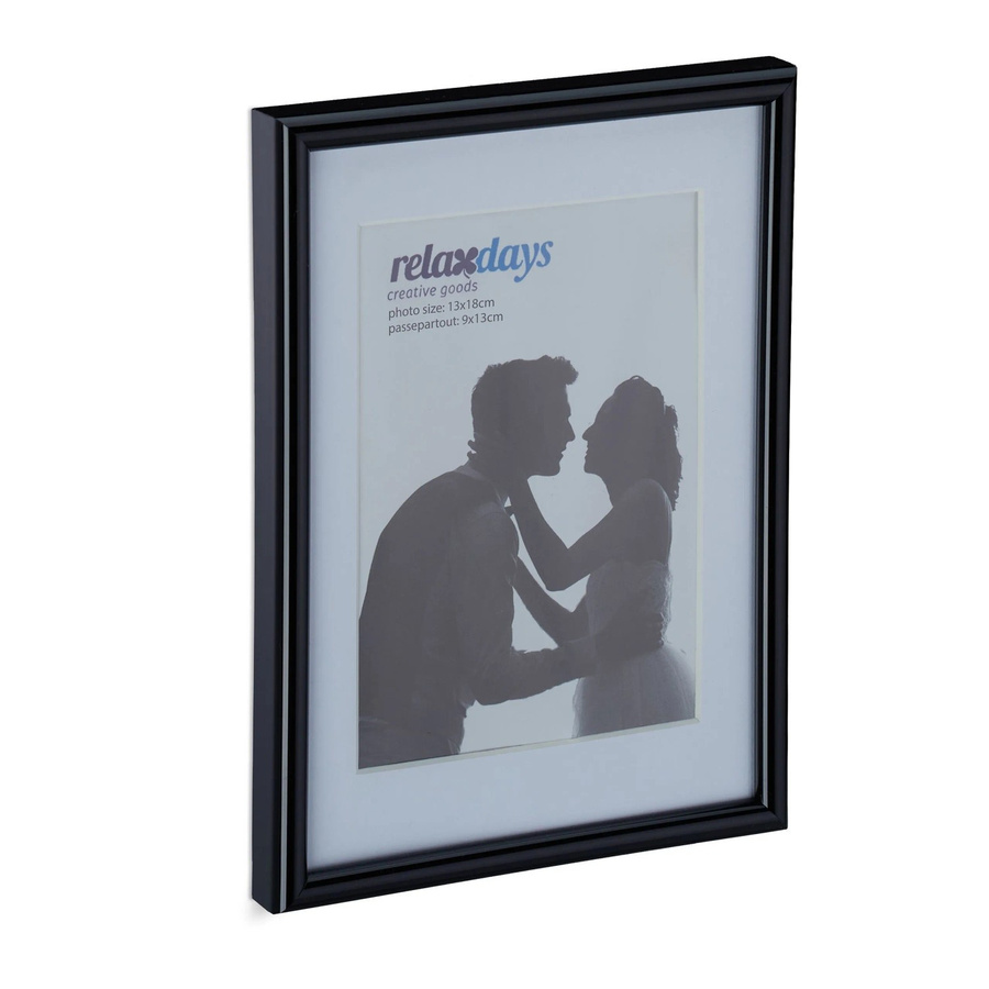 Relaxdays Bilderrahmen Set aus Kunststoff, Glas und MDF in Schwarz, 2er Set, B/H: 13 x 18 cm - Bild 2