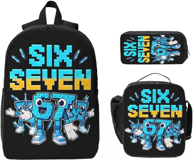Fancy Style Studio Schulset 3-teilig mit Rucksack, Federmäppchen und Brotdose in Blau - Bild 1