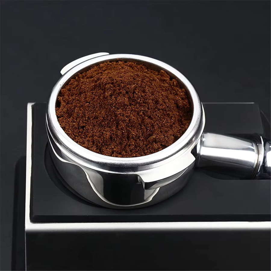 YUAN-ECT Bodenloser Siebträger mit 58mm schrägem Sieb in Braun und Silber für Nuova Appia, Oscar, VA358 und Musica Espressomaschinen - Bild 3