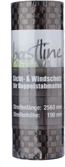 Deutsche Zauntechnik Sichtschutzstreifen Bastline Bronze aus PVC und PES-Webfasern, Breite: 2,56 m, Länge: 20 m - Bild 1