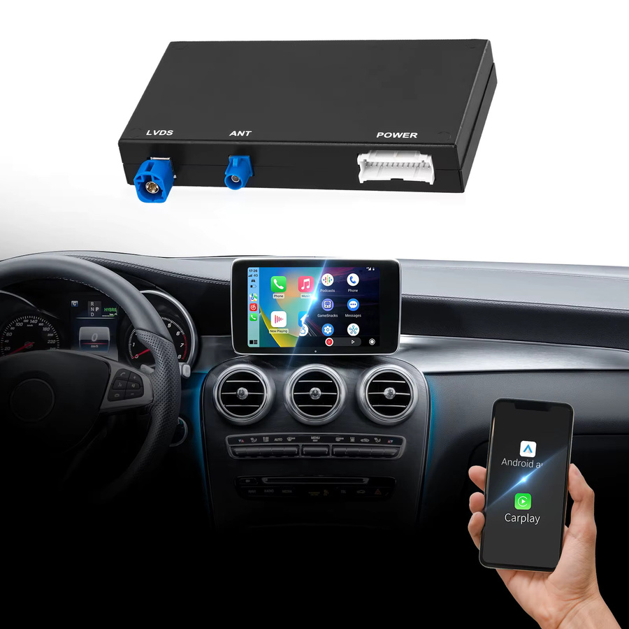 Podofo Carplay Decoder Box für Mercedes Benz C W205 und GLC X253 NTG5.0 NTG5.1 NTG5.2 Schnittstellenmodul für drahtloses und kabelgebundenes CarPlay und Android Auto in Schwarz - Bild 4