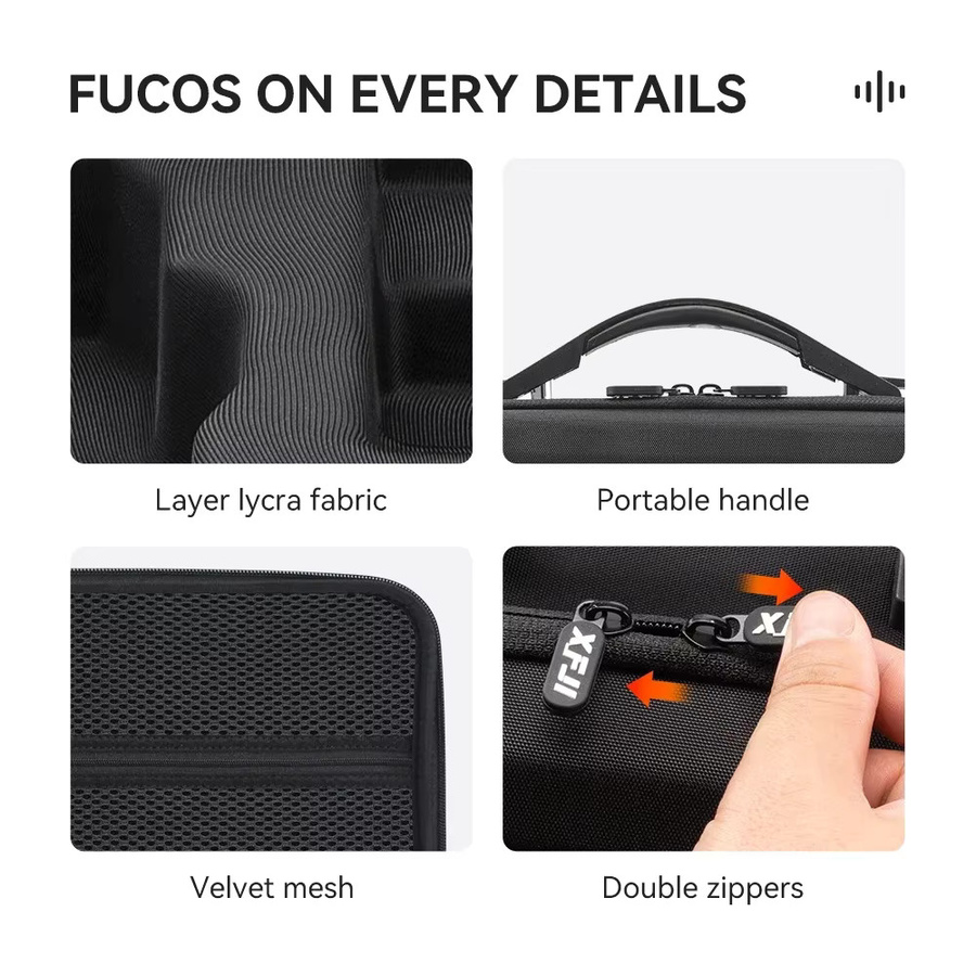 XFJI Umhängetasche für DJI Ronin RS4 Combo Gimbal-Stabilisator, Nylon Hartschalen-Tragetasche mit Anti-Druck-Aufbewahrungsbox, Schwarz - Bild 4
