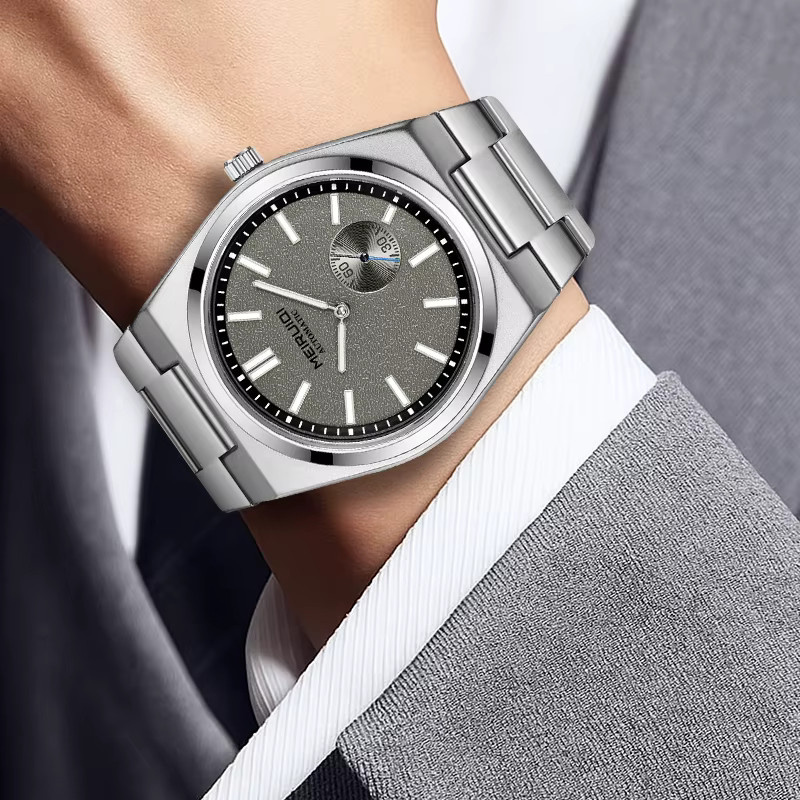 MEIRUIQI Armbanduhr Edelstahl, Automatik, Silber, Herren - Bild 5
