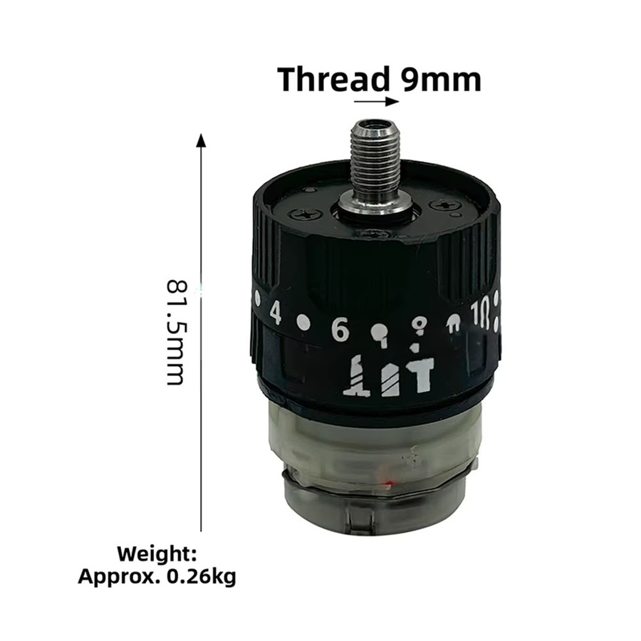 VIBRATITE Ersatzgetriebe für Elektrowerkzeuge und Motorsensen, bürstenlos, 16,8 V, Schwarz, Durchmesser: 81,5 mm - Bild 5