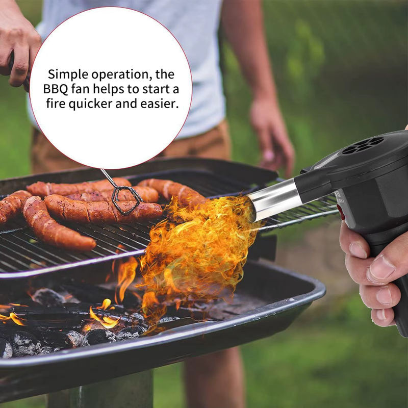 Qiilu Tragbarer Grillventilator für Holzkohlegrill in Schwarz, Batteriebetrieben für Camping und Picknick - Bild 4