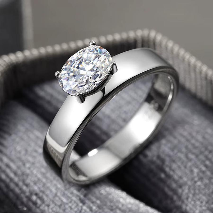 ROBUKF Verlobungsring, 925 Silber, Moissanite, Unisex - Bild 2