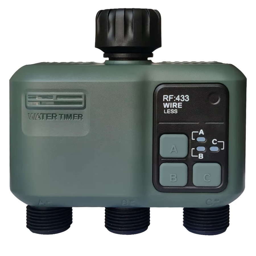 BAIHUAN WLAN Smart Garten-Sprinkler-Wassertimer mit 3-Wege-Regenverzögerung und Filter, programmierbarer automatischer Bewässerungscontroller für Tuya, Grau - Bild 7