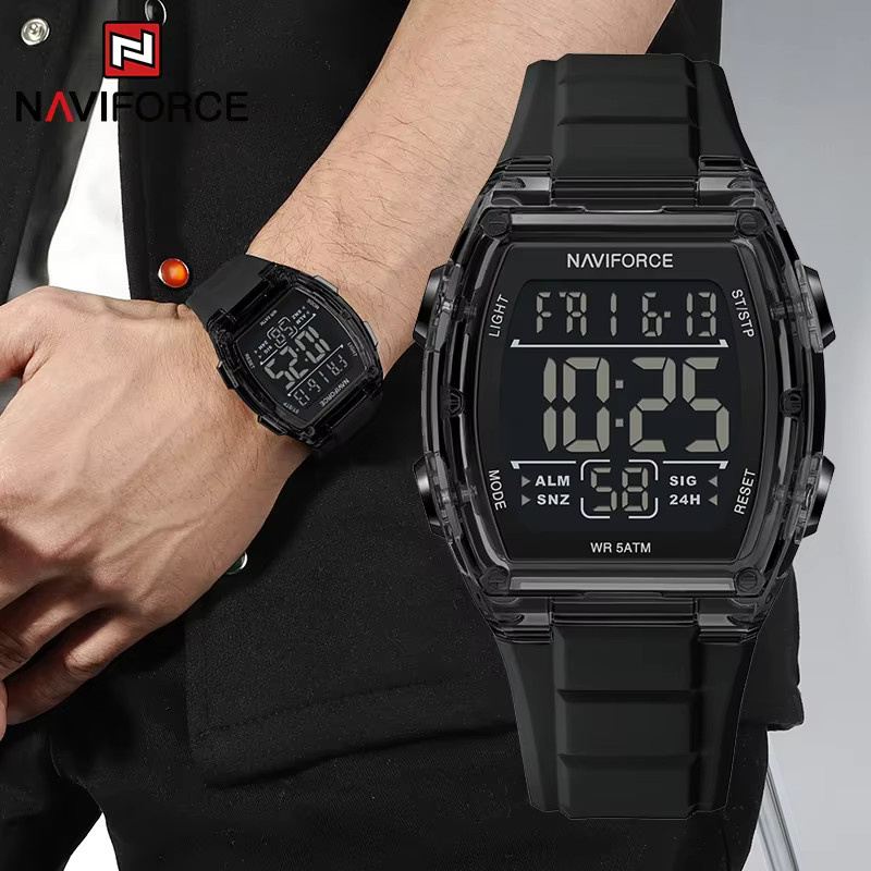 NAVIFORCE Digitaluhr, Herren, Kunststoff, Edelstahl, Schwarz, Eckig - Bild 3