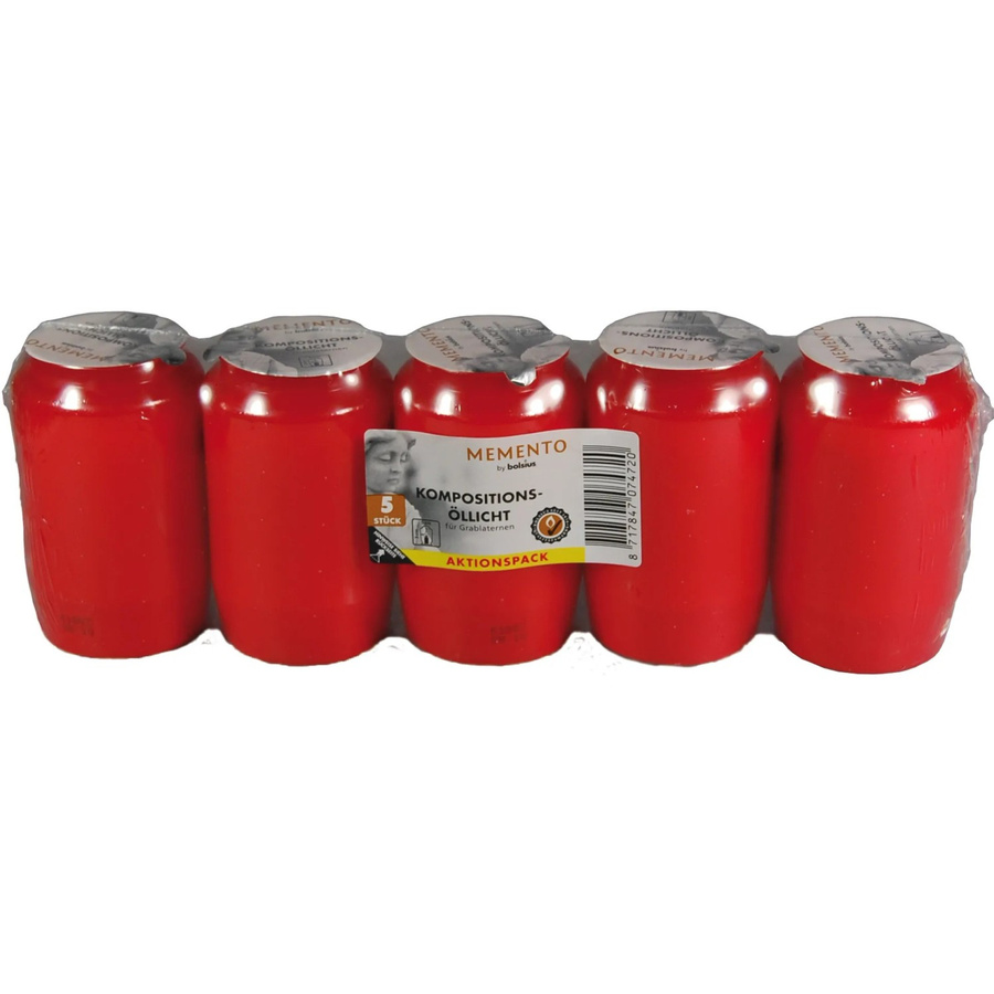 Bolsius Kompositions-Öllicht Nr. 3 Rot 5er-Pack - Bild 2