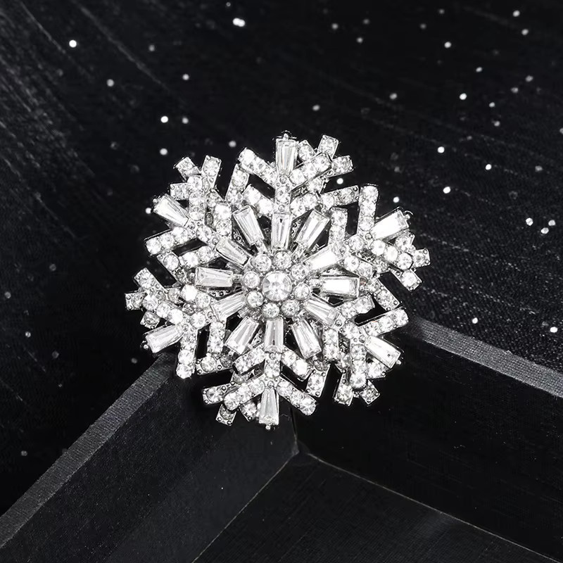 shmik Brosche Schneeflocke, Silber, Kristall, Damen - Bild 4