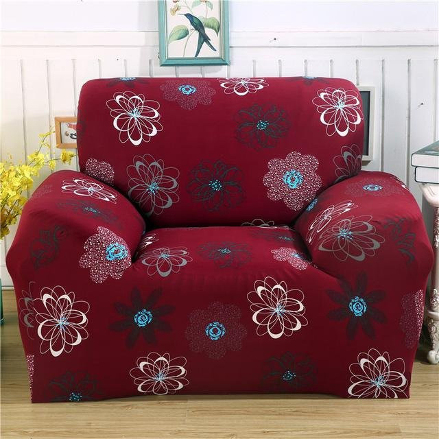 Housmife Elastischer Sofabezug mit Grafikdesign in Rot für 2-Sitzer, Breite: 145-185 cm - Bild 1