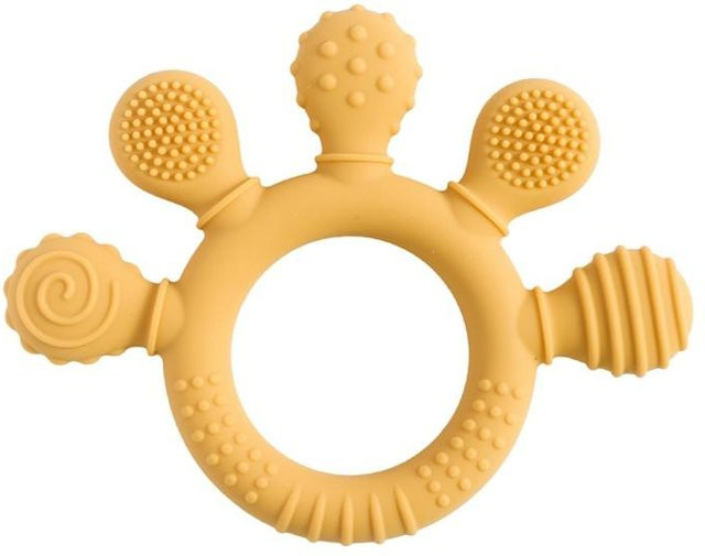 Binchi Outdoor Product Silikon Baby Beißring in Gelb mit Tier-Design für Kleinkinder ab 0 Jahren - Bild 1
