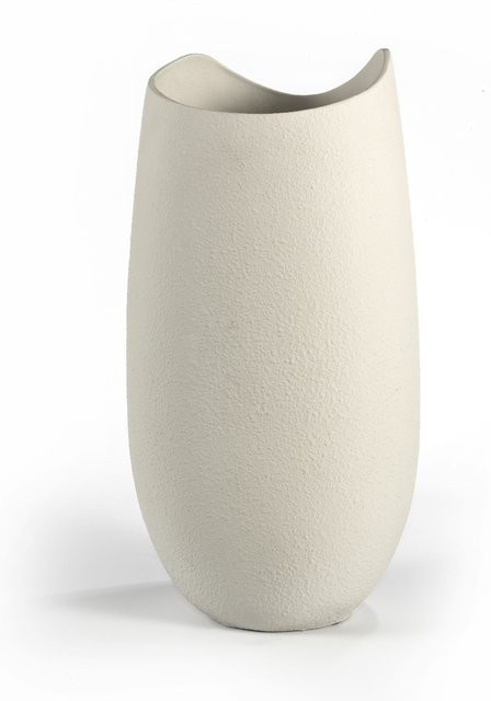Keramikvase casa NOVA in Grau und Weiß, minimalistisches Design, Höhe: 48,0 cm, Breite: 24,5 cm, Tiefe: 24,5 cm - Bild 1