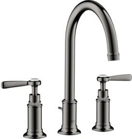 Hansgrohe Axor Montreux 3-Loch-Waschtischarmatur in Schwarz und Grau mit Schwenkauslauf und Pop-up-Abfluss - Bild 1