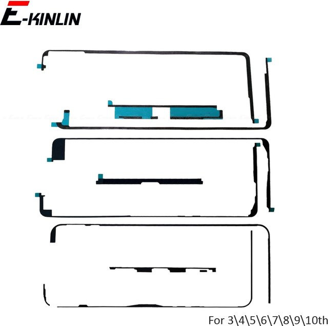 2 Stück E-KINLIN Touchscreen-Klebestreifen für iPad 7 8 9 10, Air 2 3 4 5 6 7 8 9 10 Generation, Schwarz - Bild 1