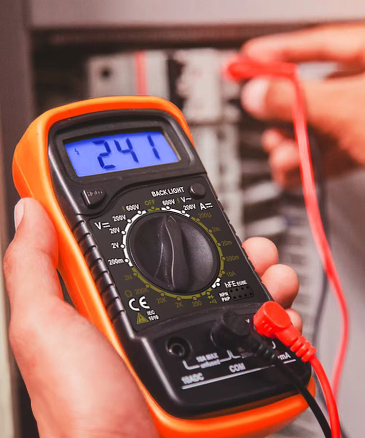 Lefavor XL830L Handheld Digital Multimeter mit LCD Hintergrundbeleuchtung, Tragbares AC/DC Amperemeter Voltmeter und Ohm Spannungstester in Gelb - Bild 3