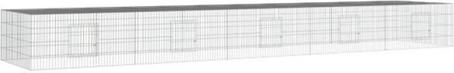 vidaXL Kaninchenkäfig aus verzinktem Eisen in Silber, B/H/L: 109 x 54 x 541 cm - Bild 1