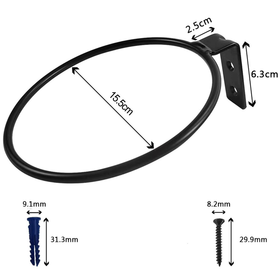 Schwarze Blumentopfhalterung aus Stahl für Balkon und Garten, Durchmesser: 20,5 cm - Bild 1