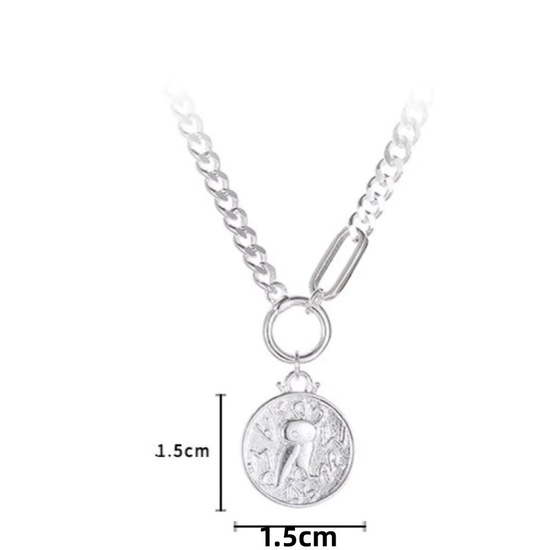 ANENJERY Halskette mit Münz-Anhänger, Silber, Damen - Bild 4