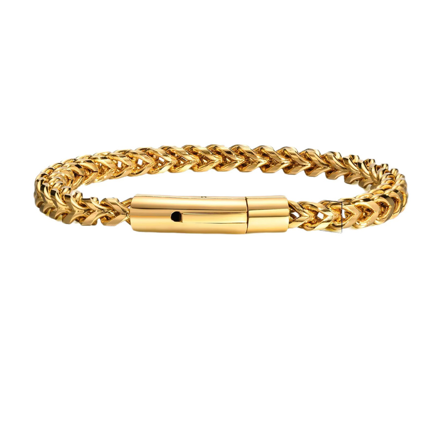 MECYLIFE Kettenarmband Edelstahl, Gold, Herren - Bild 2