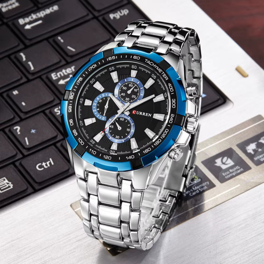 CURREN Armbanduhr, Quarz, Edelstahl, Silber, Herren - Bild 4