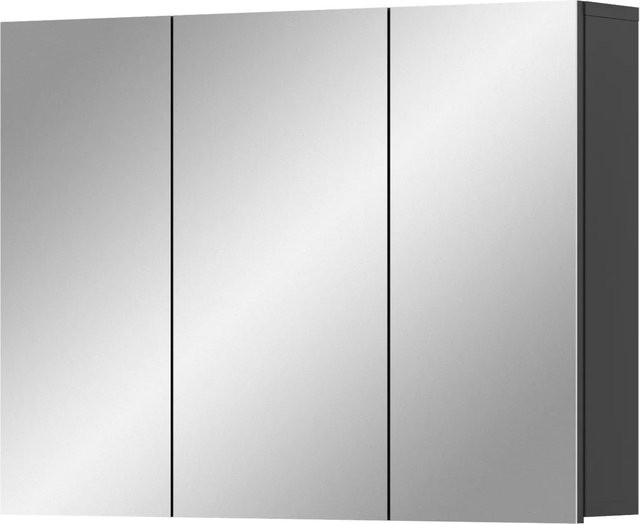 Inn.Furn Spiegelschrank Grau 3-türig mit Soft-Close und Glaselementen, B: 80 cm, H: 60 cm, T: 15 cm - Bild 1