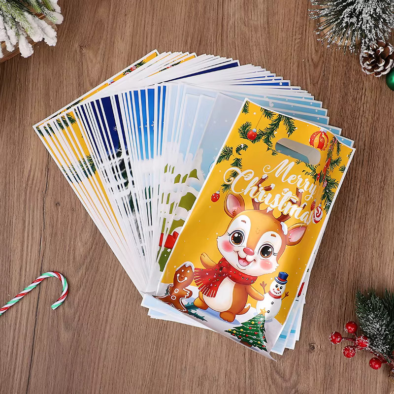 ZQNYCY Cartoon Weihnachts-Geschenktüten aus Papier für Süßigkeiten und Cookies, Mehrfarbig, 50/100 Stück - Bild 2