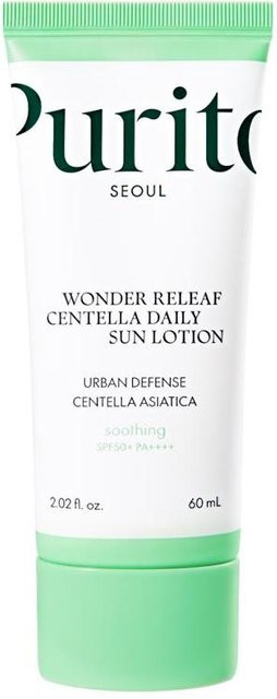 PURITO Wonder Releaf Centella Sonnenlotion LSF 50+, 60 ml, Empfindliche Haut - Bild 1