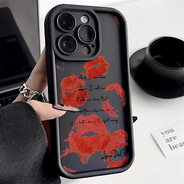 Silikon Handyhülle mit Lippen-Design für Samsung Galaxy S25 Ultra, S24, S23 FE, A55, A35, A54, A34, A25, A53, A16, A15, A23 in Schwarz - Bild 1