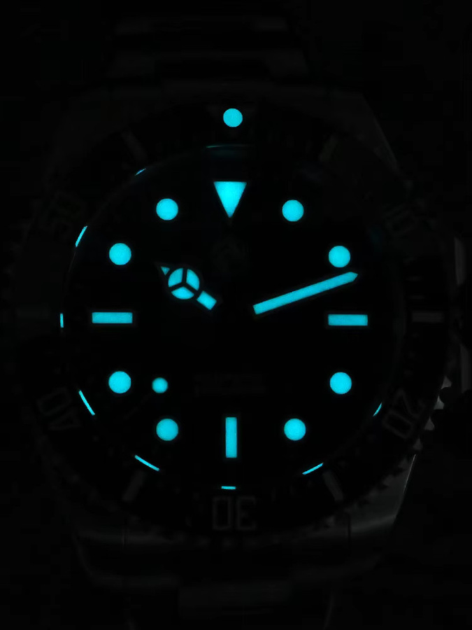 San Martin Taucheruhr, 42 mm, Miyota 90S5, Farbverlauf-Wellenmuster-Zifferblatt, Helium-Entlastungsventil, 20ATM, Unisex - Bild 4