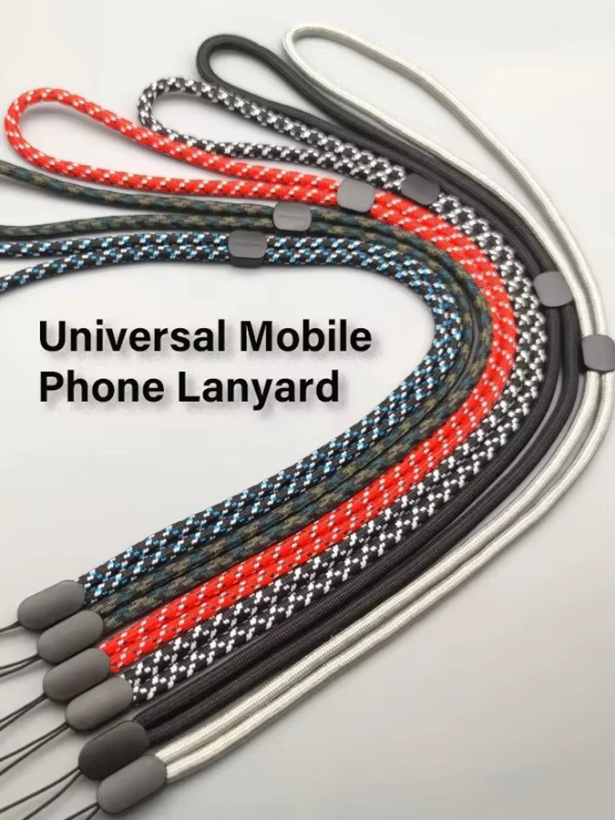 WSSHE Universelles Handy-Umhängeband mit geflochtenem Seil für iPhone und Samsung, verstellbarer Riemen als Handy-Anhänger und Anti-Verlust-Schlüsselhalterung in Schwarz und Multicolour - Bild 4