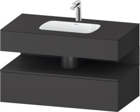 Duravit Einbauwaschtisch-Möbel-Set Qatego in Grau, B/T/H: 100 x 55 x 60 cm - Bild 1