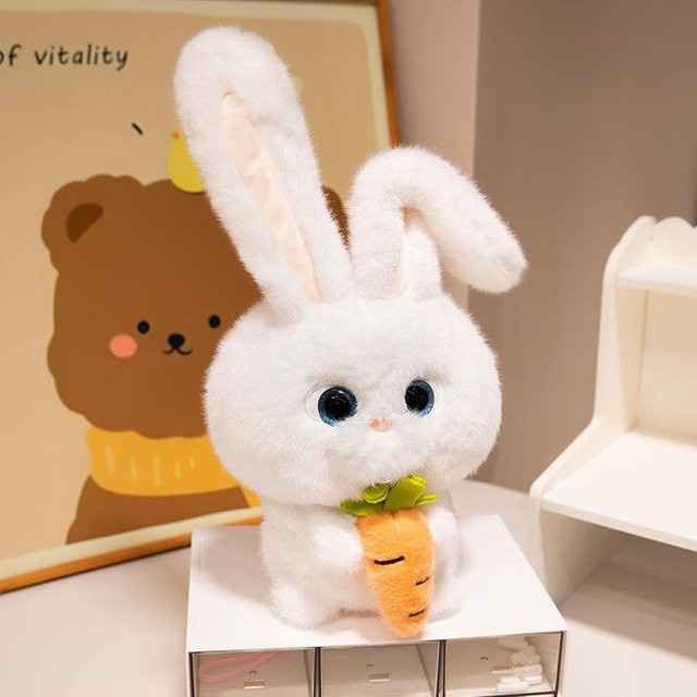 Boutique Toy Tribe Kleines Weißes Kaninchen Plüschtier, Braun - Bild 1